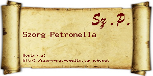 Szorg Petronella névjegykártya